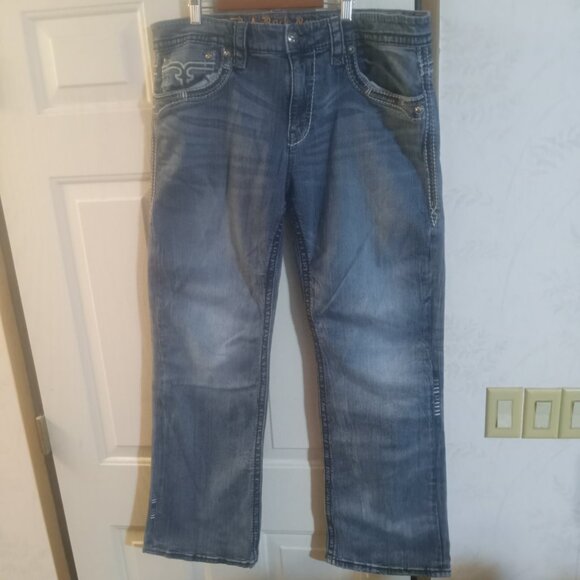 Rock Revival Men's Ewald Regular Fit Boot Stretch Jeans 38 - Picture 4 of 9